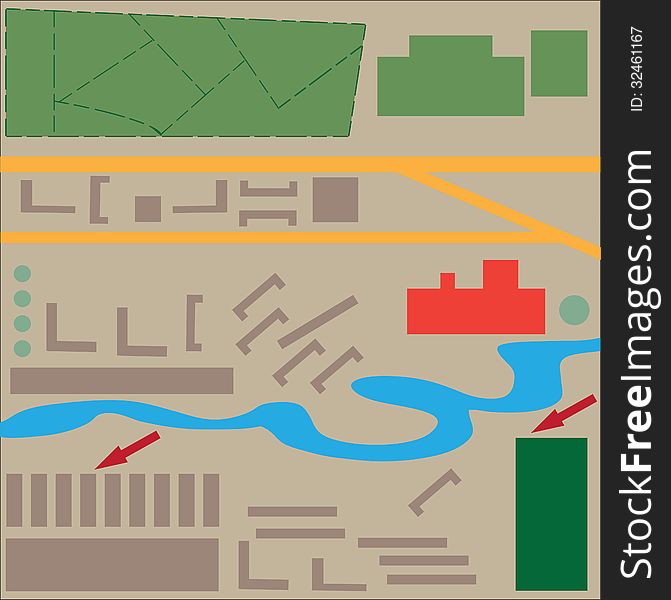 Abstract Map Of The City To Design, Print