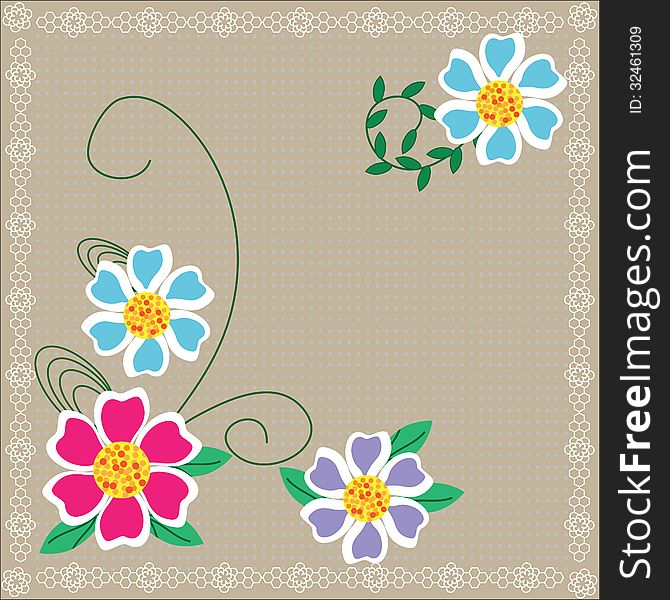 Cute Floral Background For Your Design, Cover, Pre