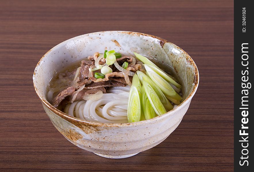 Japanese Cuisine - Udon (thick wheat noodles). Japanese Cuisine - Udon (thick wheat noodles)