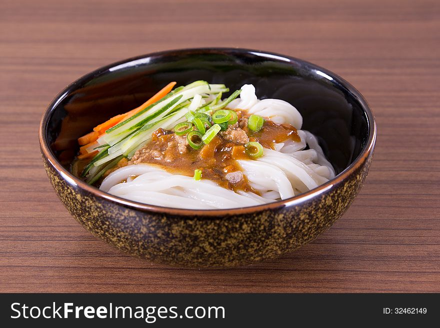 Japanese Cuisine - Udon (thick wheat noodles). Japanese Cuisine - Udon (thick wheat noodles)