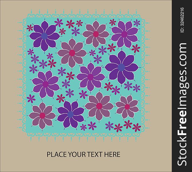 Cute Floral Card With Place For Your Text