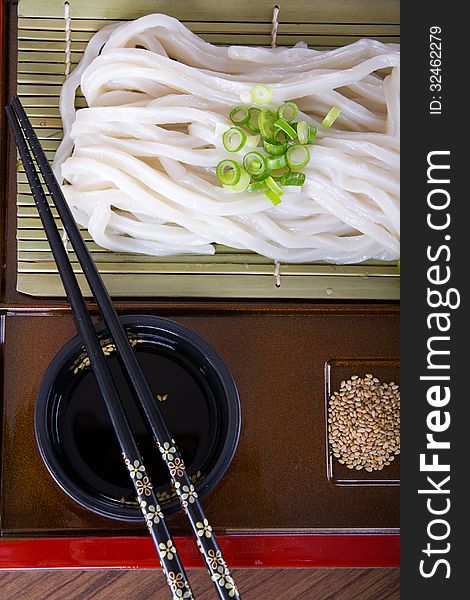 Japanese Cuisine - Udon (thick wheat noodles). Japanese Cuisine - Udon (thick wheat noodles)