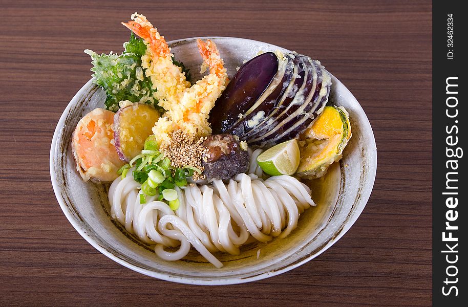 Japanese Cuisine - Udon (thick wheat noodles). Japanese Cuisine - Udon (thick wheat noodles)