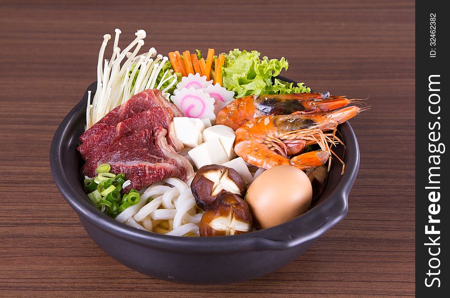 Japanese Cuisine - Udon (thick wheat noodles). Japanese Cuisine - Udon (thick wheat noodles)