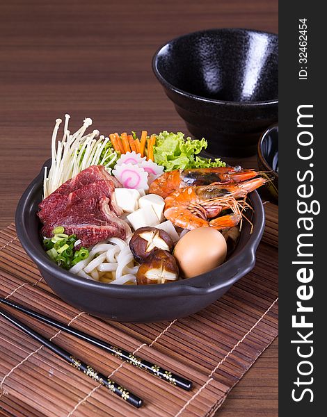 Japanese Cuisine - Udon (thick wheat noodles). Japanese Cuisine - Udon (thick wheat noodles)