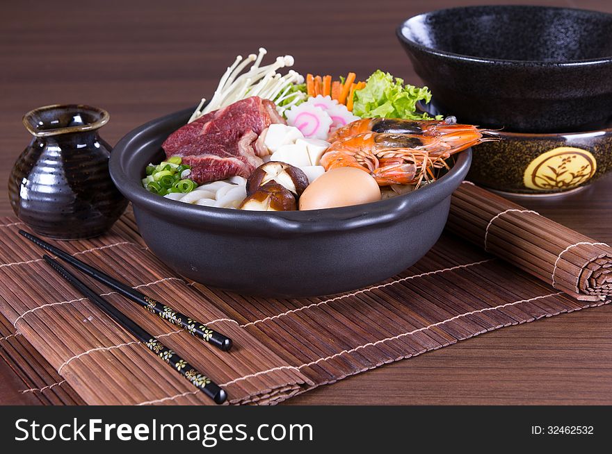 Japanese Cuisine - Udon (thick wheat noodles). Japanese Cuisine - Udon (thick wheat noodles)