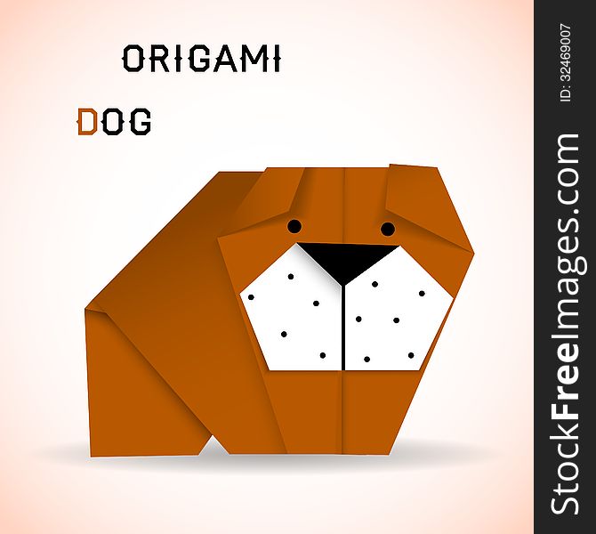 Vector illustration of an origami dog. Vector illustration of an origami dog