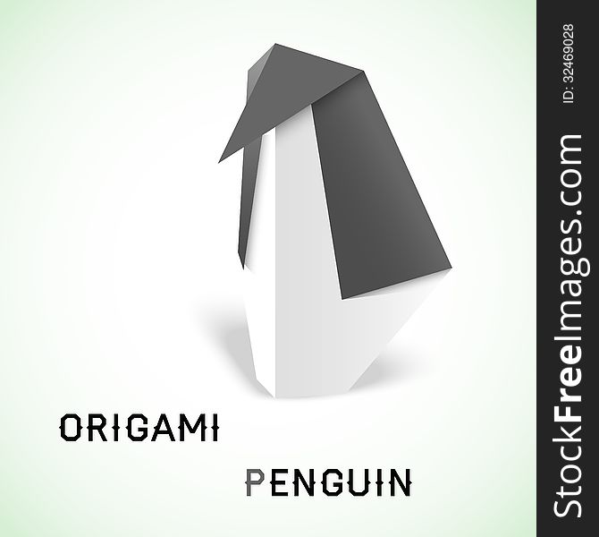 Vector illustration of an origami penguin. Vector illustration of an origami penguin