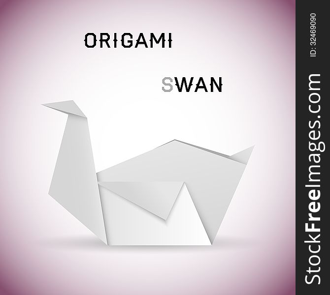 Vector illustration of an origami swan. Vector illustration of an origami swan