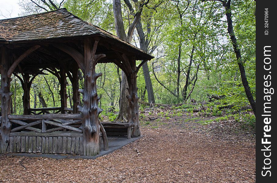 Wooden in hut in Central Park, New York City