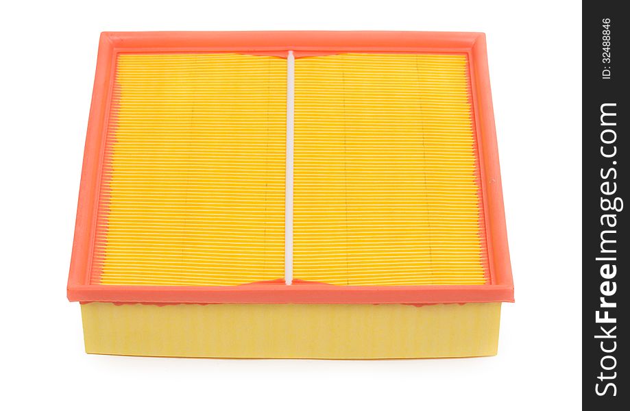 Air filter side view isolated on white background