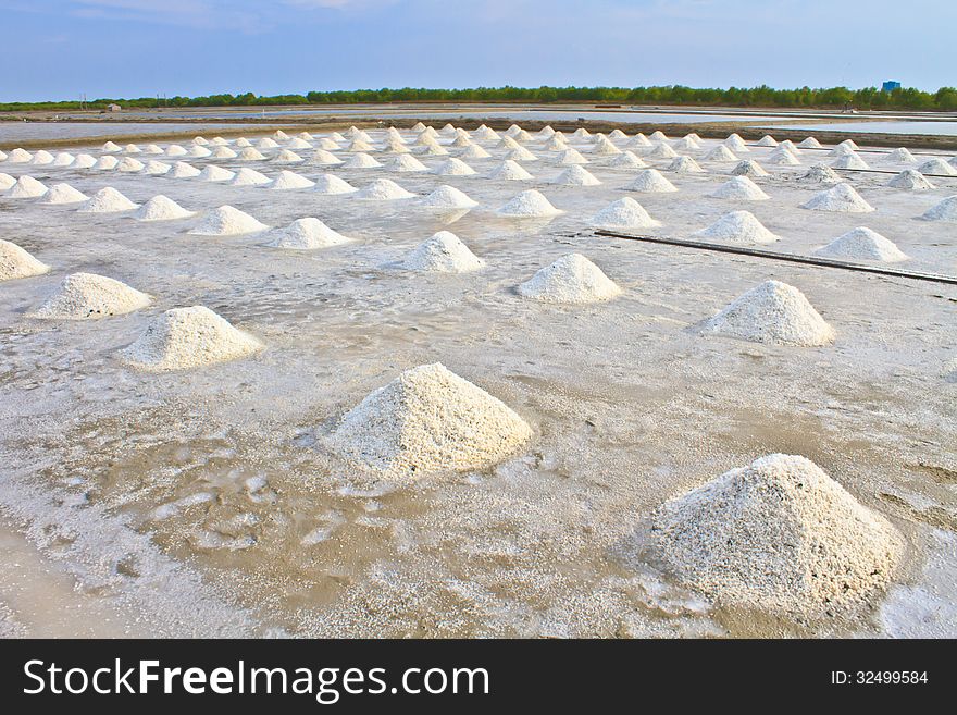 Salt in the Saline in rural Thailand