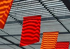 Red And Orange Flags Royalty Free Stock Photography