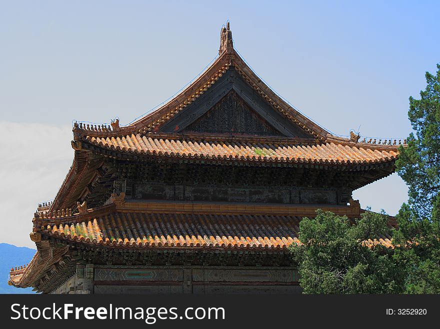 The Hall of Eminet Favour of Emperor's Mather in the Eastern Qing Tombs. The Hall of Eminet Favour of Emperor's Mather in the Eastern Qing Tombs