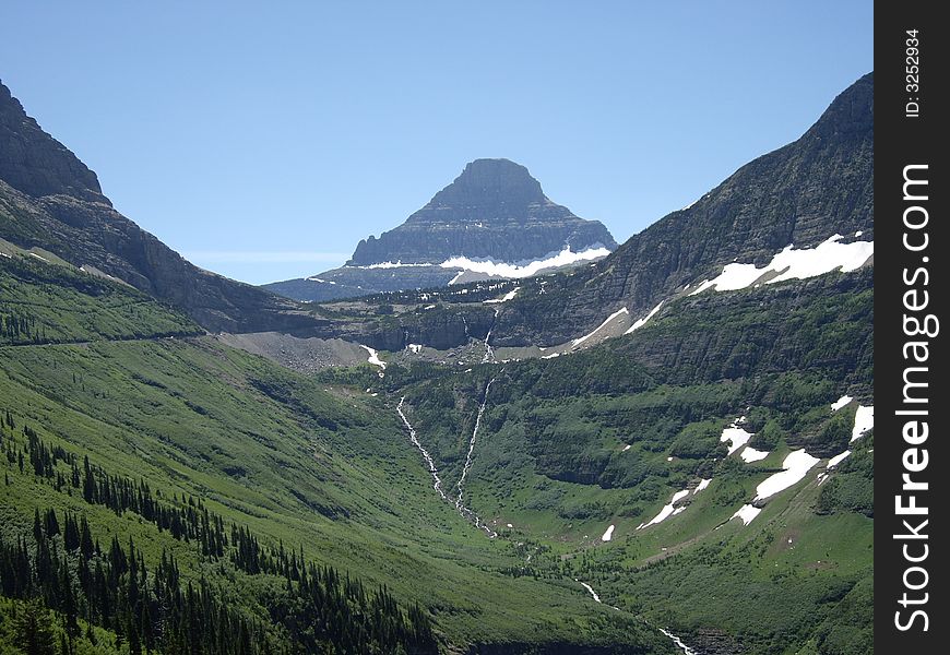 Spring in the mountains, snow run off forming rivers. Spring in the mountains, snow run off forming rivers.