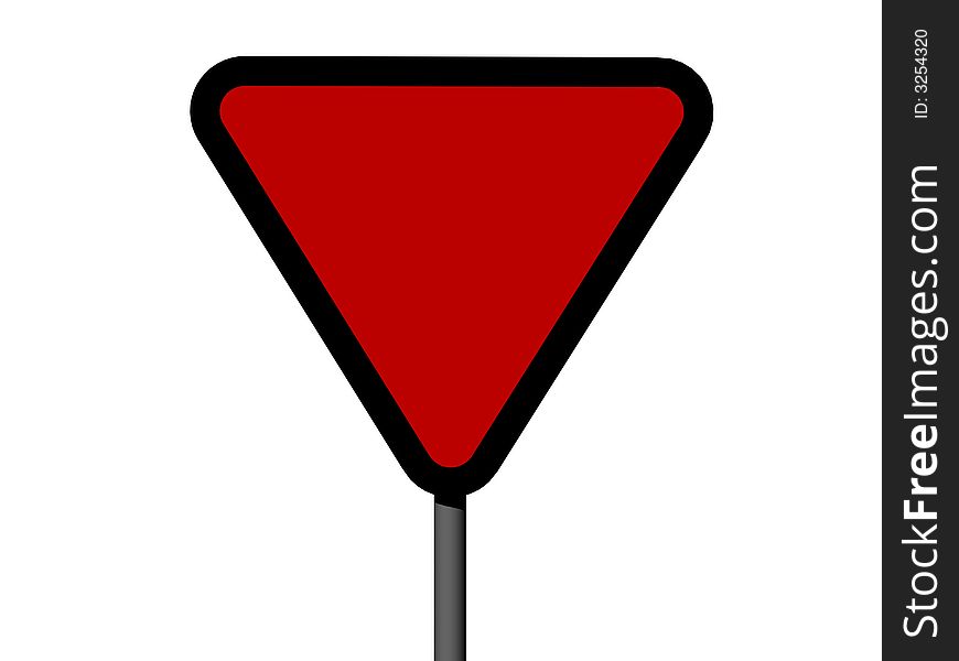 Triangular danger sign isolated on a white background
