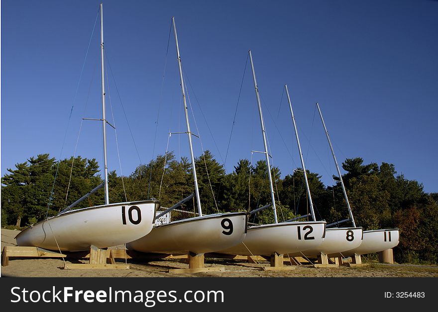 Sailboats at Lake Massapoag in Sharon, MA, USA. Sailboats at Lake Massapoag in Sharon, MA, USA