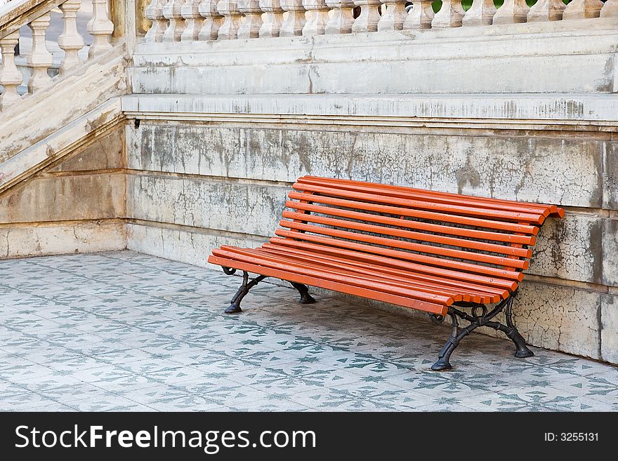 bank orange in a seat