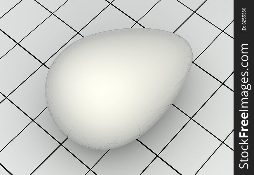 Clear white egg on a floor