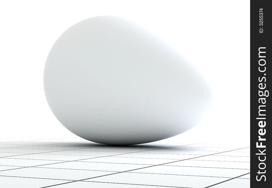 Clear white egg on a floor