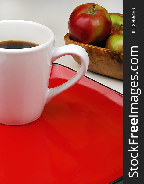Coffee Mug On Red Plate