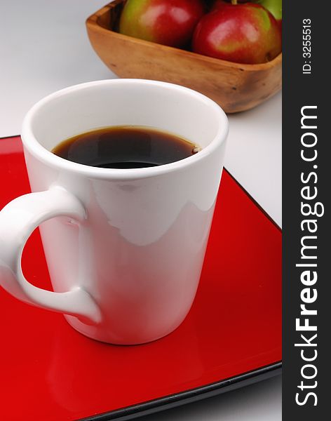 Coffee Mug On Red Plate