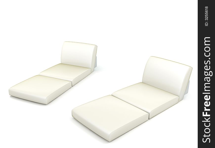White sofas over clear white background