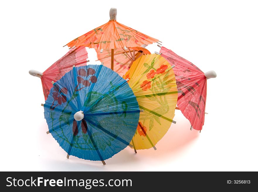 Some multi-coloured umbrellas for juice or icecream