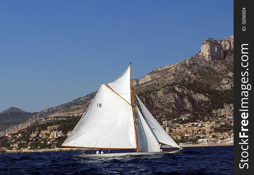 Classic sailing yacht in Nan of Fife regatta