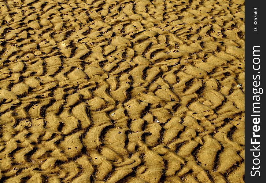 Wave patterns left in the sand. Wave patterns left in the sand