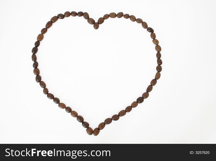 Coffee beans on the neutral background