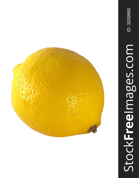 Whole lemon on white background.