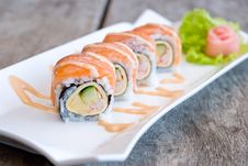 Salmon Sashimi Roll Stock Photography Salmon Sashimi Roll Stock Photography