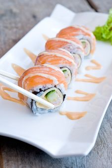 Salmon Sashimi Roll Royalty Free Stock Photo Salmon Sashimi Roll Royalty Free Stock Photo