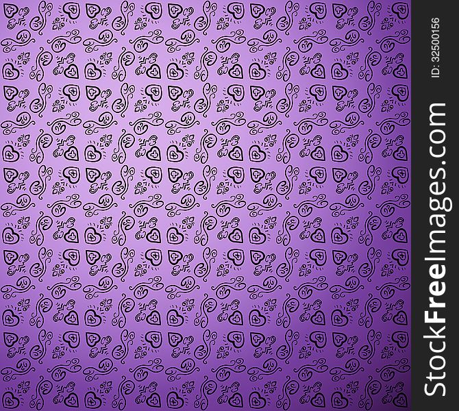 Antique pattern background. Purple seamless