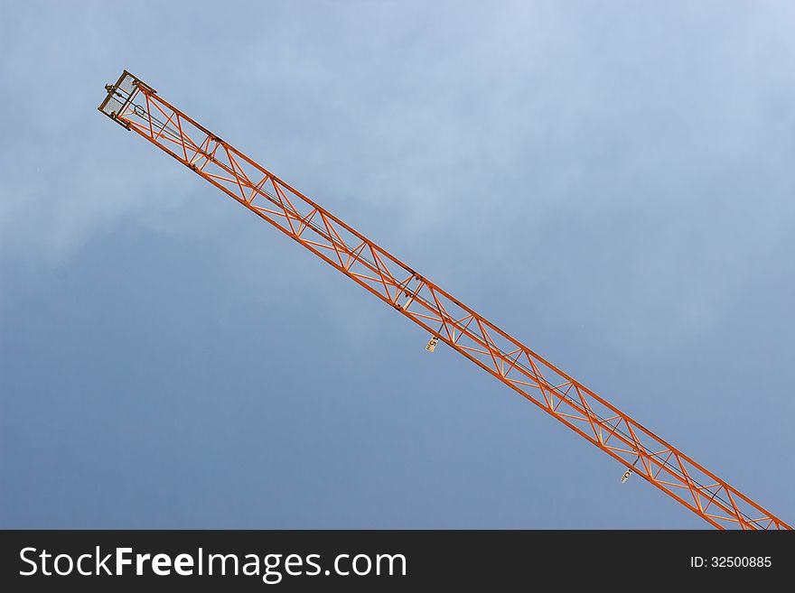 The steel structure, truss and top of a crane. The steel structure, truss and top of a crane