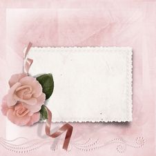 Vintage Elegance Background With Card And Rose Stock Images Vintage Elegance Background With Card And Rose Stock Images