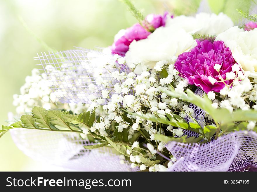 Close Up On Colorful Wedding Bouquet
