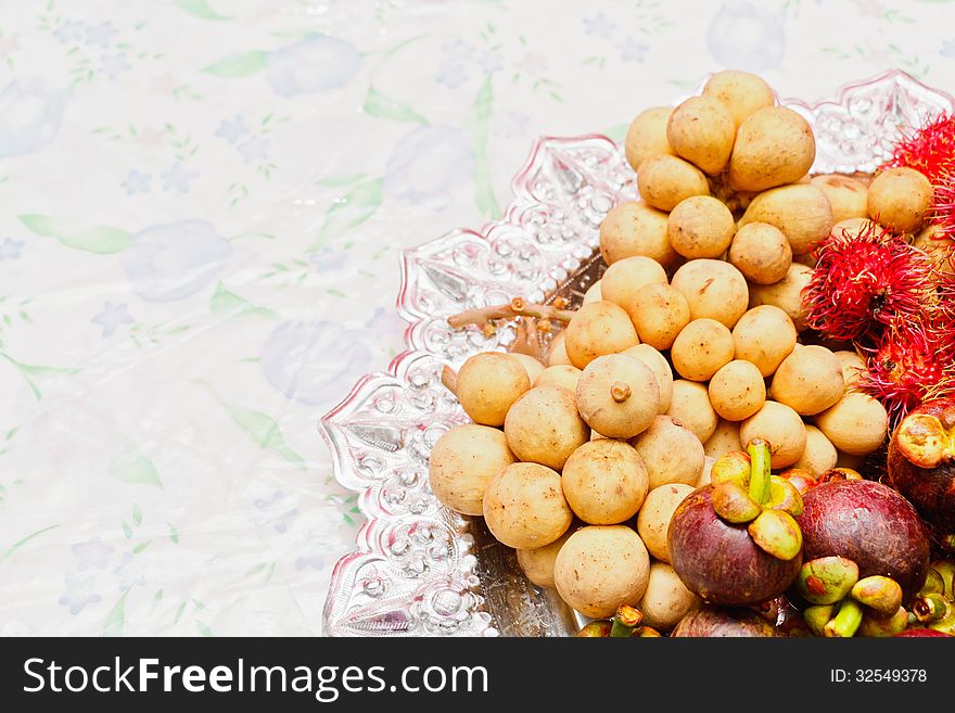 Many Fruits with Mangosteen, Rambutan and Lansium domesticum