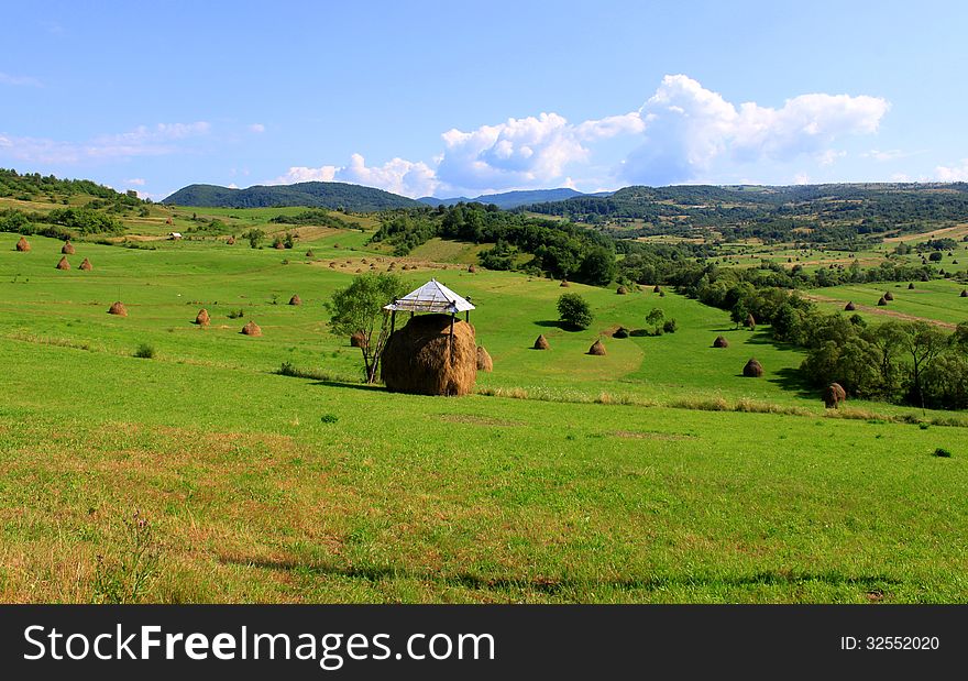 Covered haystack in Maramures county,Romania