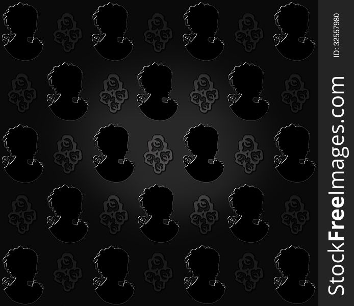 Black silhouette cameo lady wallpaper. Black silhouette cameo lady wallpaper