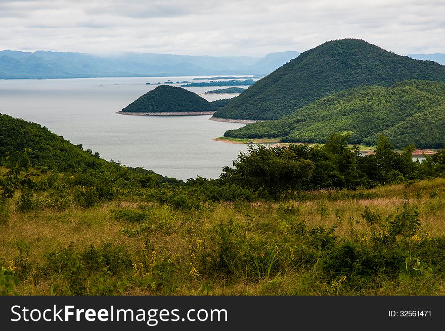 Srinakarin Dam in Kanchanaburi Thailand