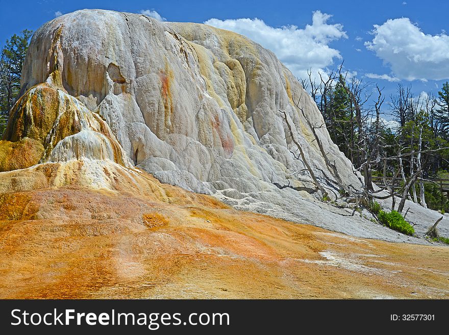 Orange Rock In Yellowstone National Park.