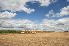 Bales Of Hay In Field. Stock Photography