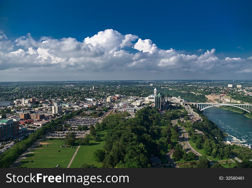 Niagara Falls city landscape view. Niagara Falls city landscape view