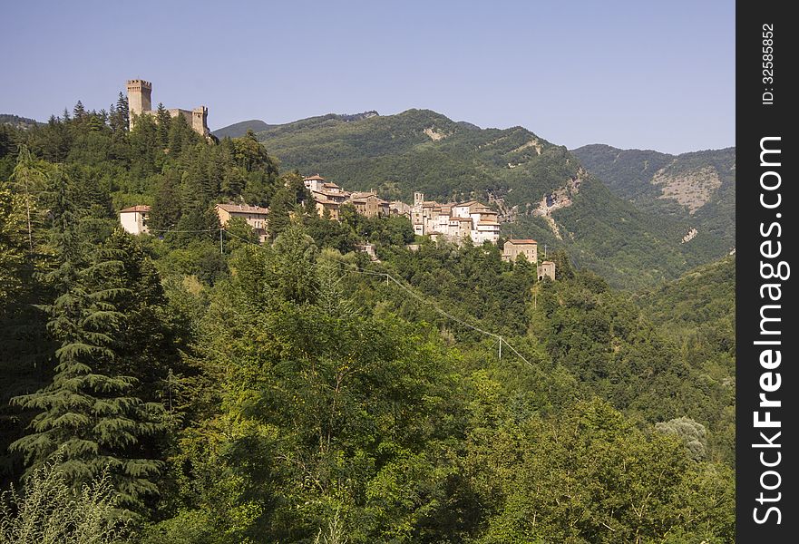 Arquata del Tronto (Ascoli Piceno, Marches, Italy) - Panoramic view of the ancient village. Arquata del Tronto (Ascoli Piceno, Marches, Italy) - Panoramic view of the ancient village.