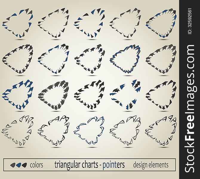 New set of triangular charts can use like contemporary design elements