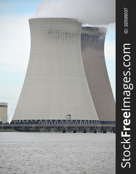 Cooling towers from a nuclear power plant.