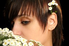 Young Girl With Flowers Stock Photography Young Girl With Flowers Stock Photography