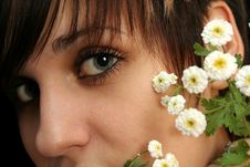 The Young Girl With Flowers Stock Images The Young Girl With Flowers Stock Images